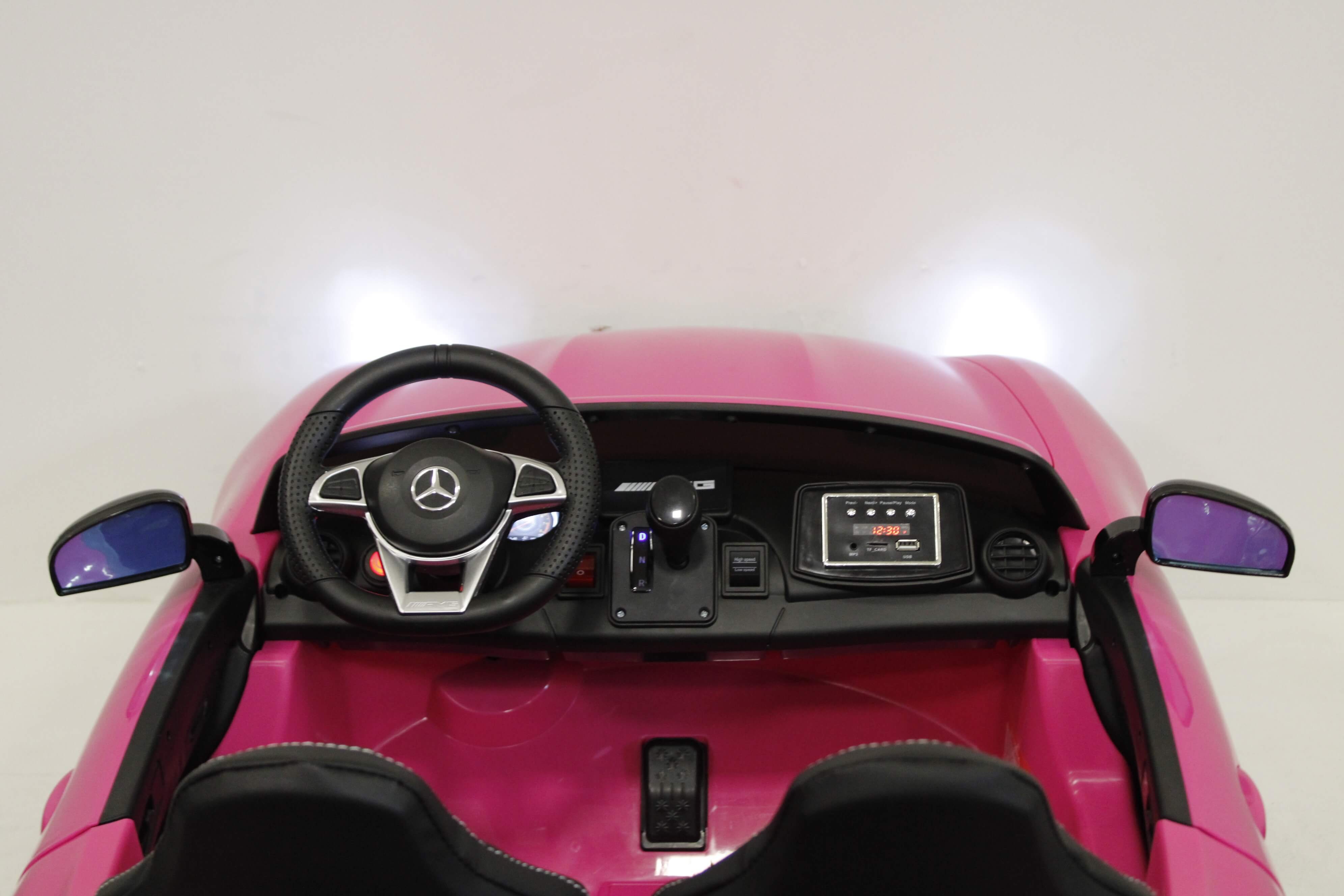 Двухместный полноприводный 4WD электромобиль Mercedes-Benz GTR 4x4 (Розовый) HL289
