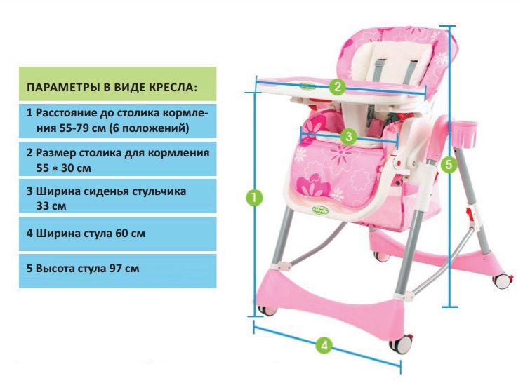 Детский стульчик для кормления BabyOne (голубой) H1008B