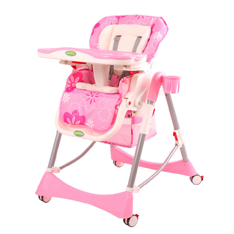 Детский стульчик для кормления BabyOne (розовый) H1008R