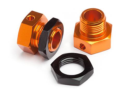 Хабы колесные 17мм (6.7mm) с гайками (Orange/Black) 2компл HPI-101792